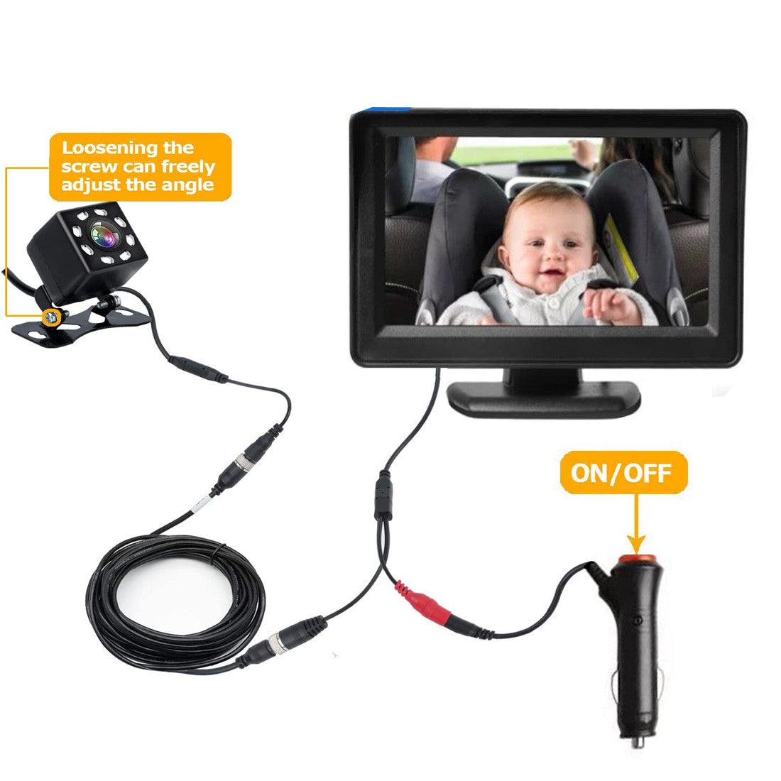 RH-B06 4.3 Inch Baby Safety Monitor Waterproof Night Vision Car Back Seat Camera RH-B06 4.3 Inch Baby Safety Monitor Waterproof Night Vision Car Back Seat Camera
